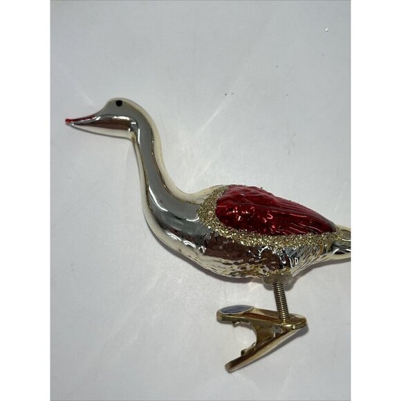 Glass Victorian Bird Goose Duck German Glass Christmas Ornament Clip Lot of 16 - Picture 3 of 10